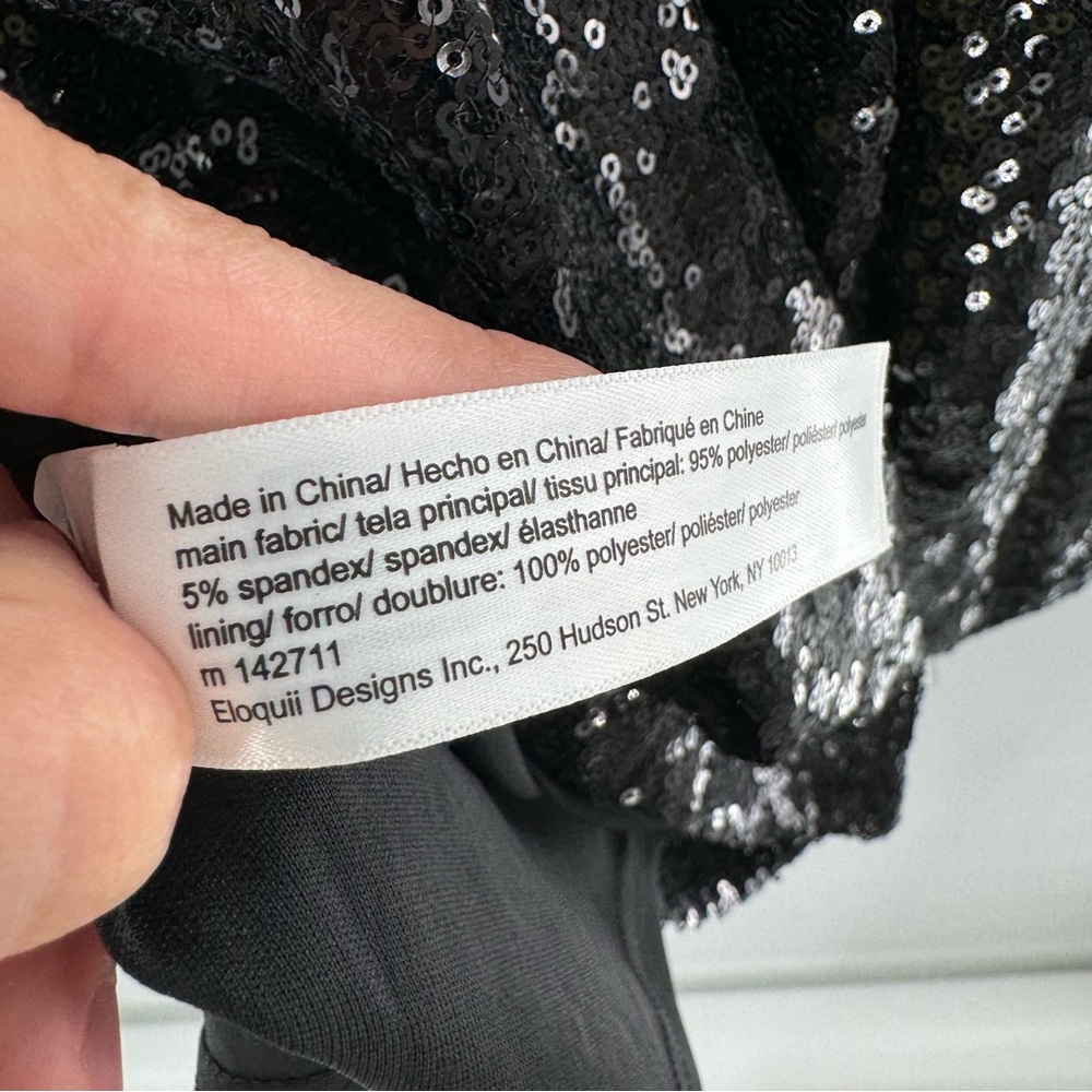 Eloquii Elements Plus Size Open Cowl Back Sequin … - image 7